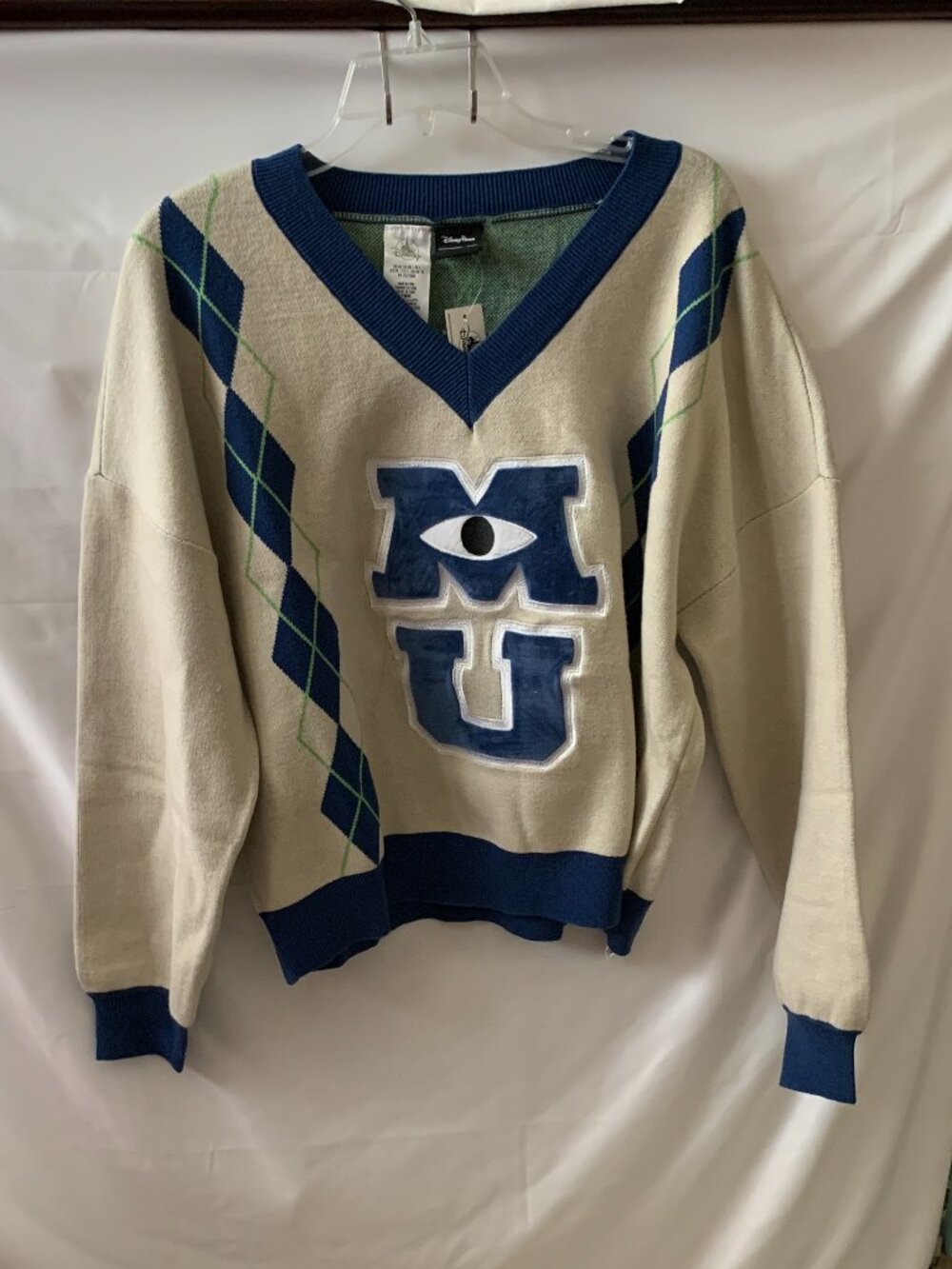 DISNEYLAND RESORT X HER UNIVERSE Monsters University V-Neck Sweater Sz LARGE